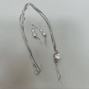 Mary Kay Disco Ball Elegant Silver Necklace and Earring Set